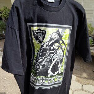 Oakland Raiders RESPECT Graphic T-Shirt 3XL Pro Club Heavyweight